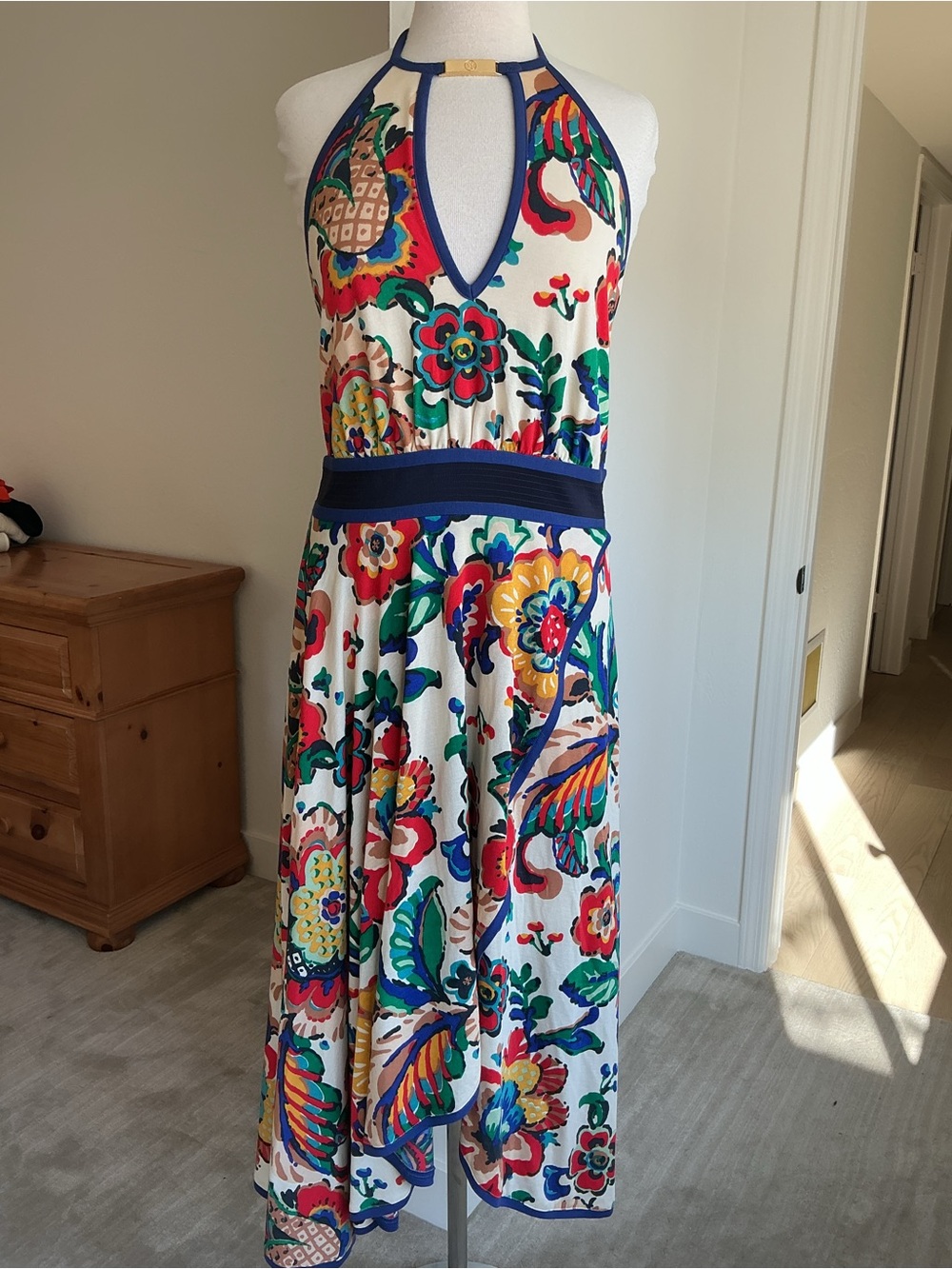 Tory Burch Floral Halter Dress - Size Medium